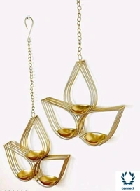 Arsh Metal World Wall Hanging Tealight Candle Holder for Home Decor - Metal, Tea Light Holder, Pack of2